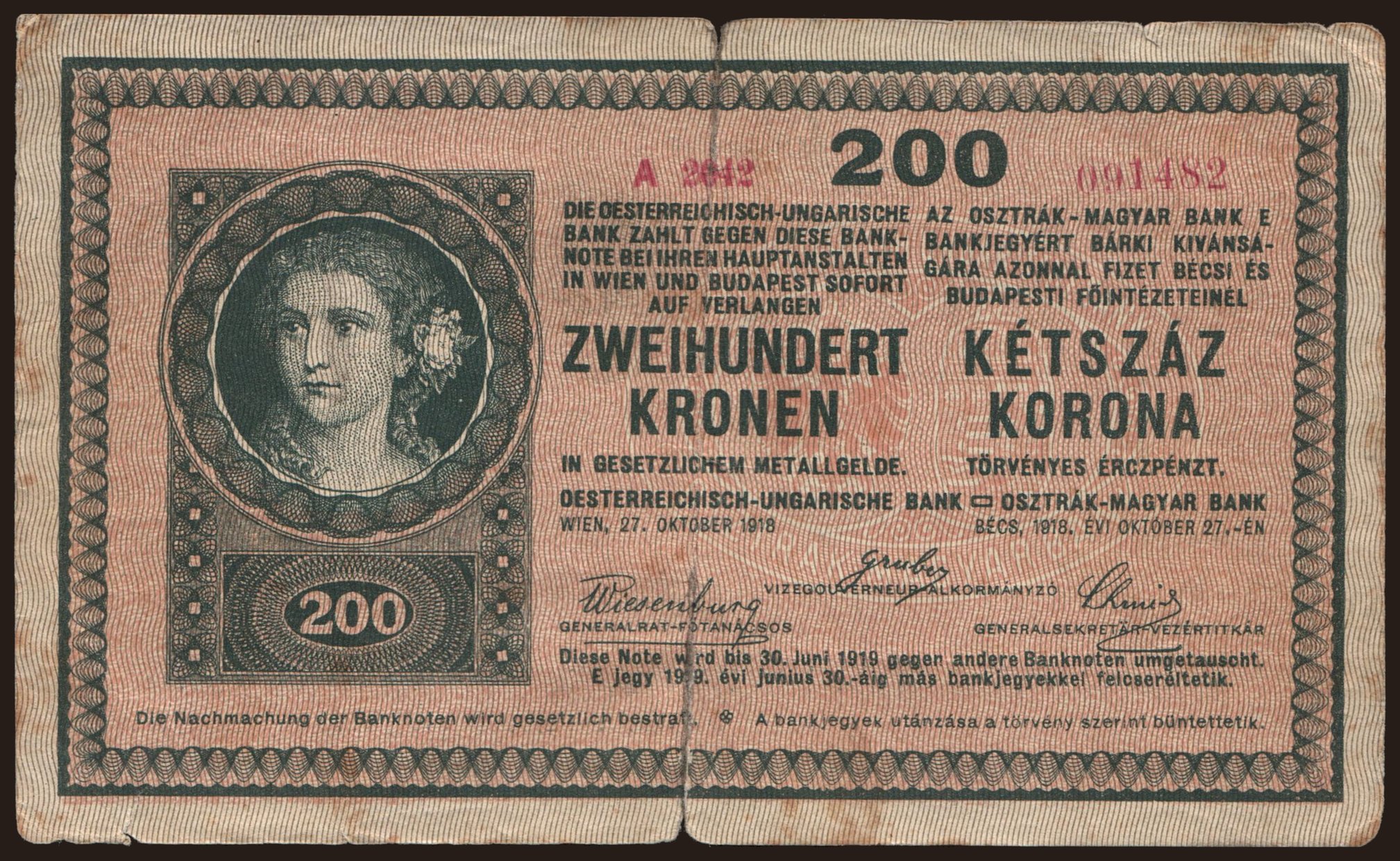 200 korona, 1918(19)