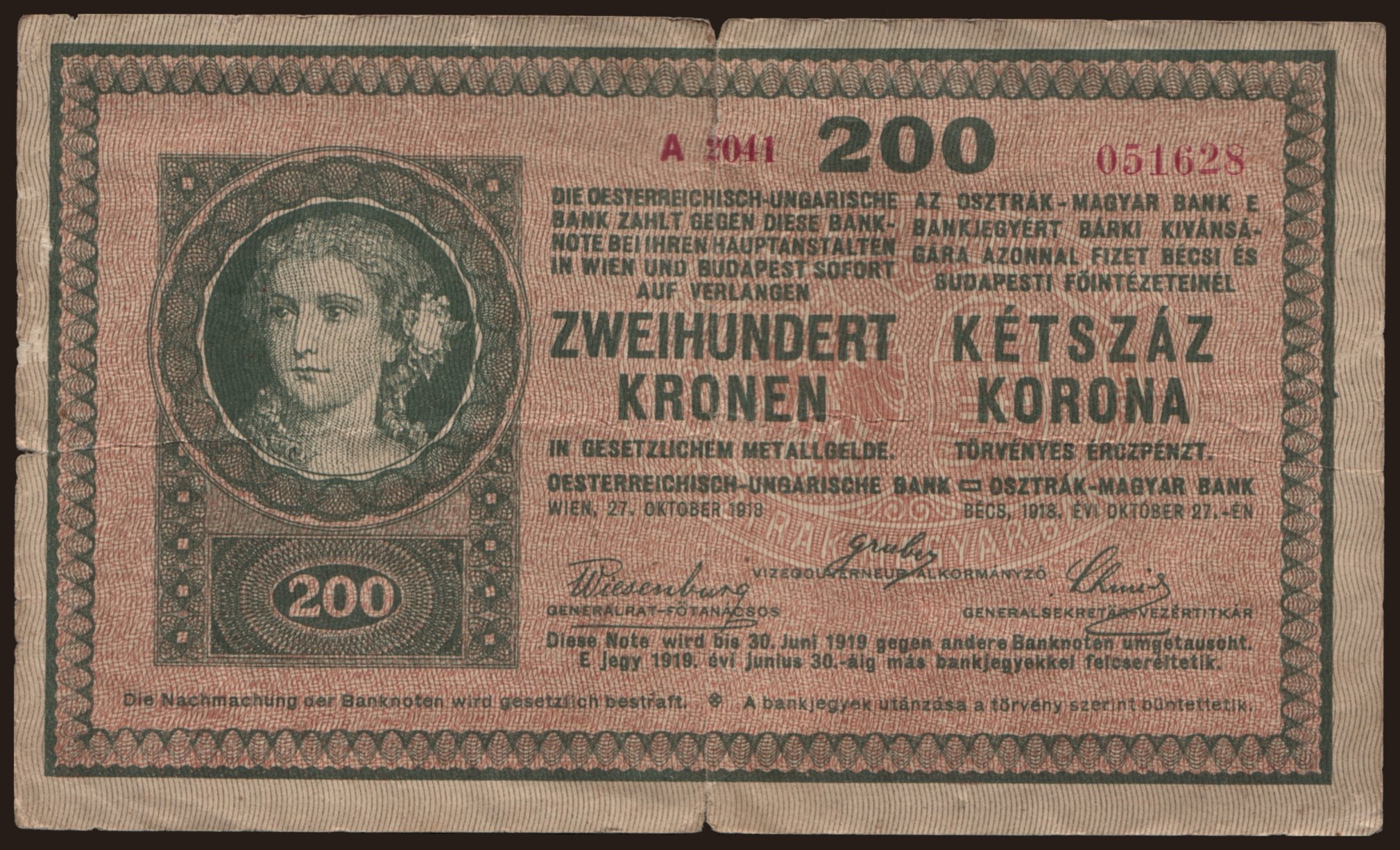 200 korona, 1918(19)