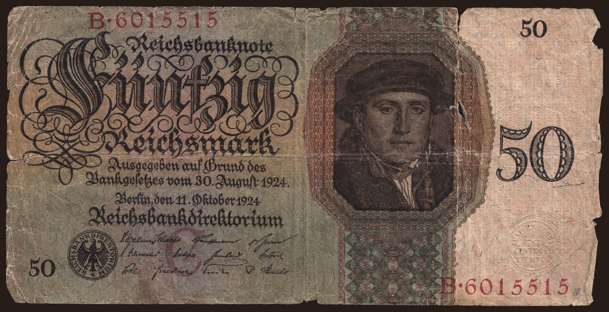 50 Reichsmark, 1924, C/B
