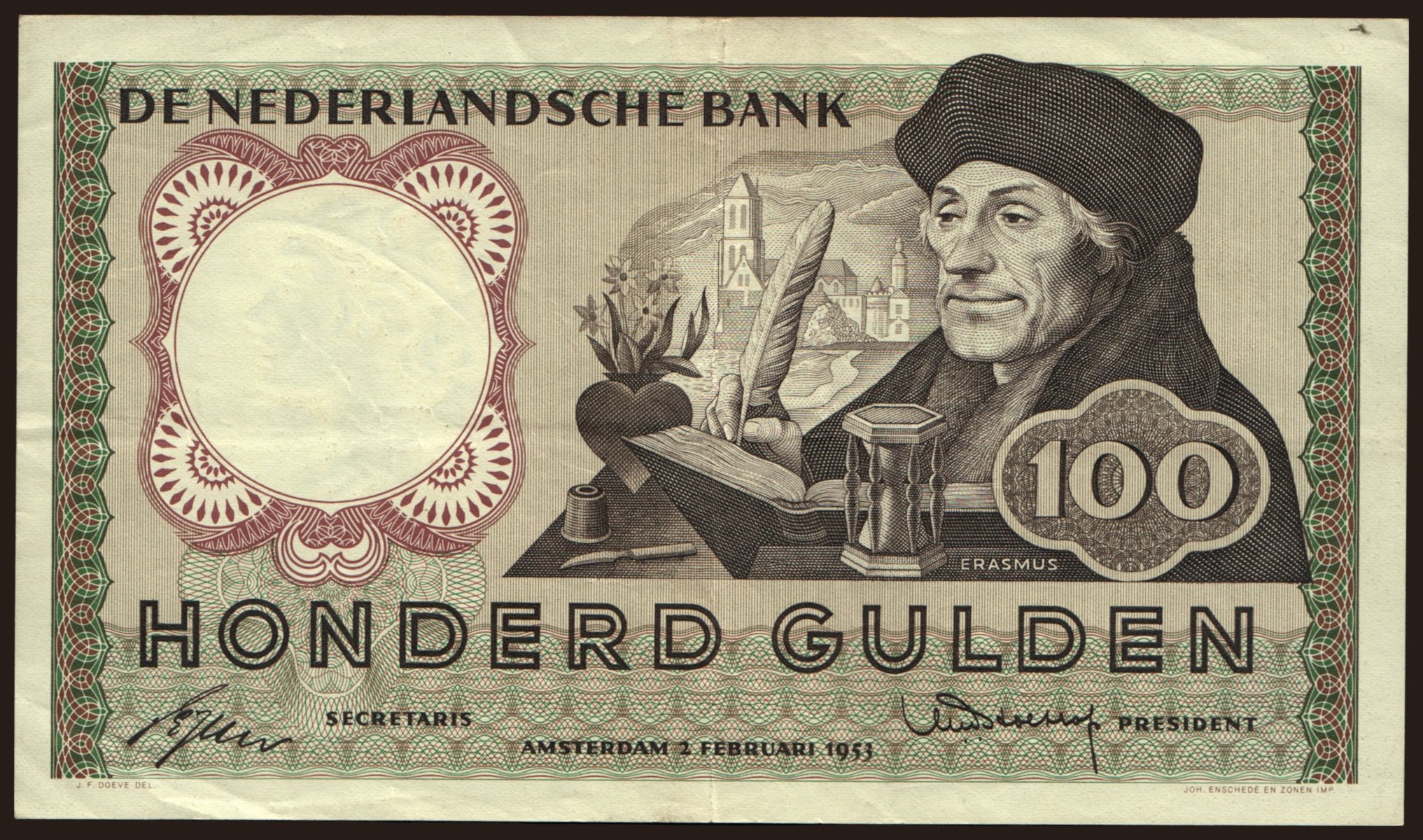 100 gulden, 1953