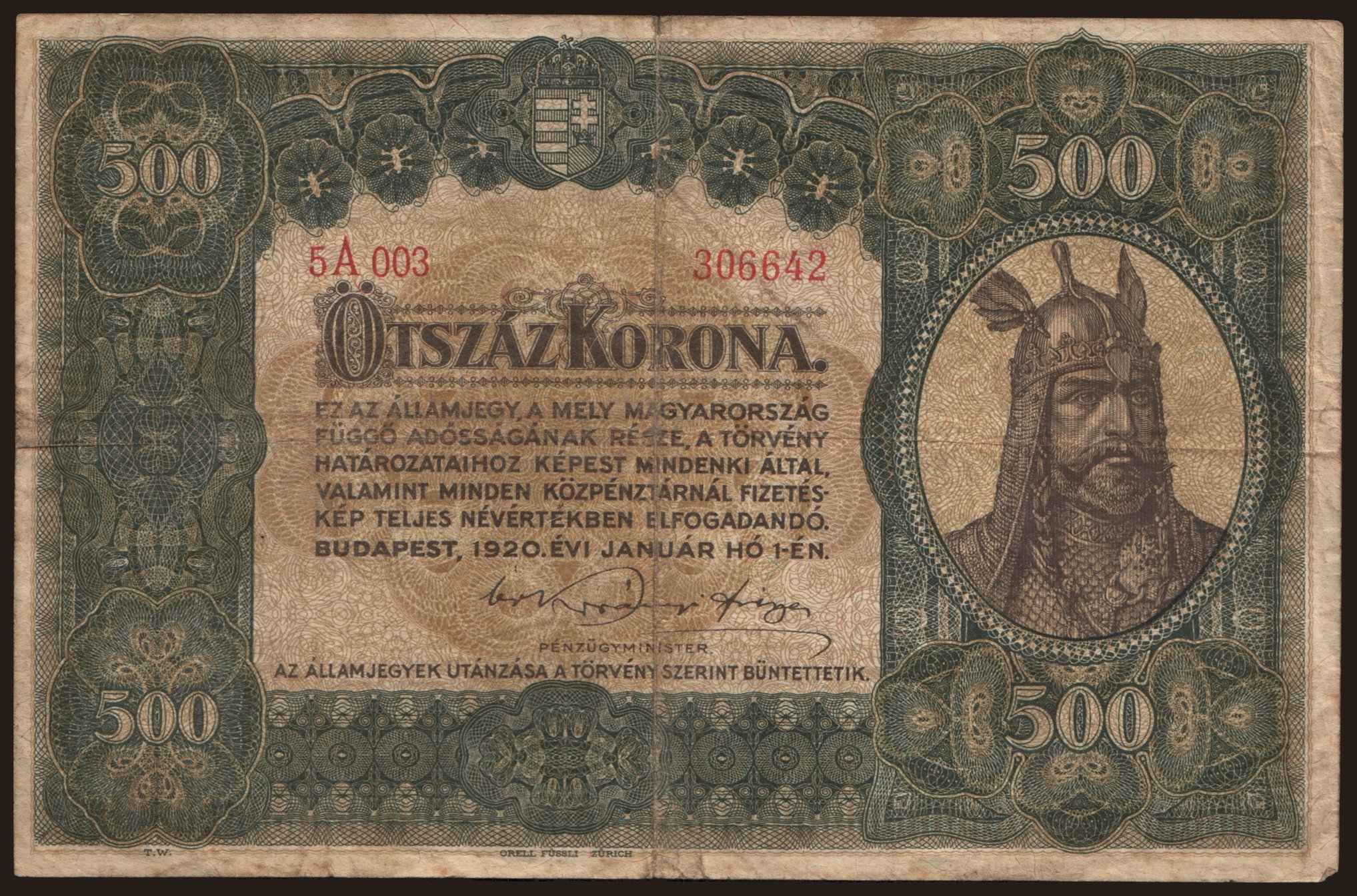 500 korona, 1920