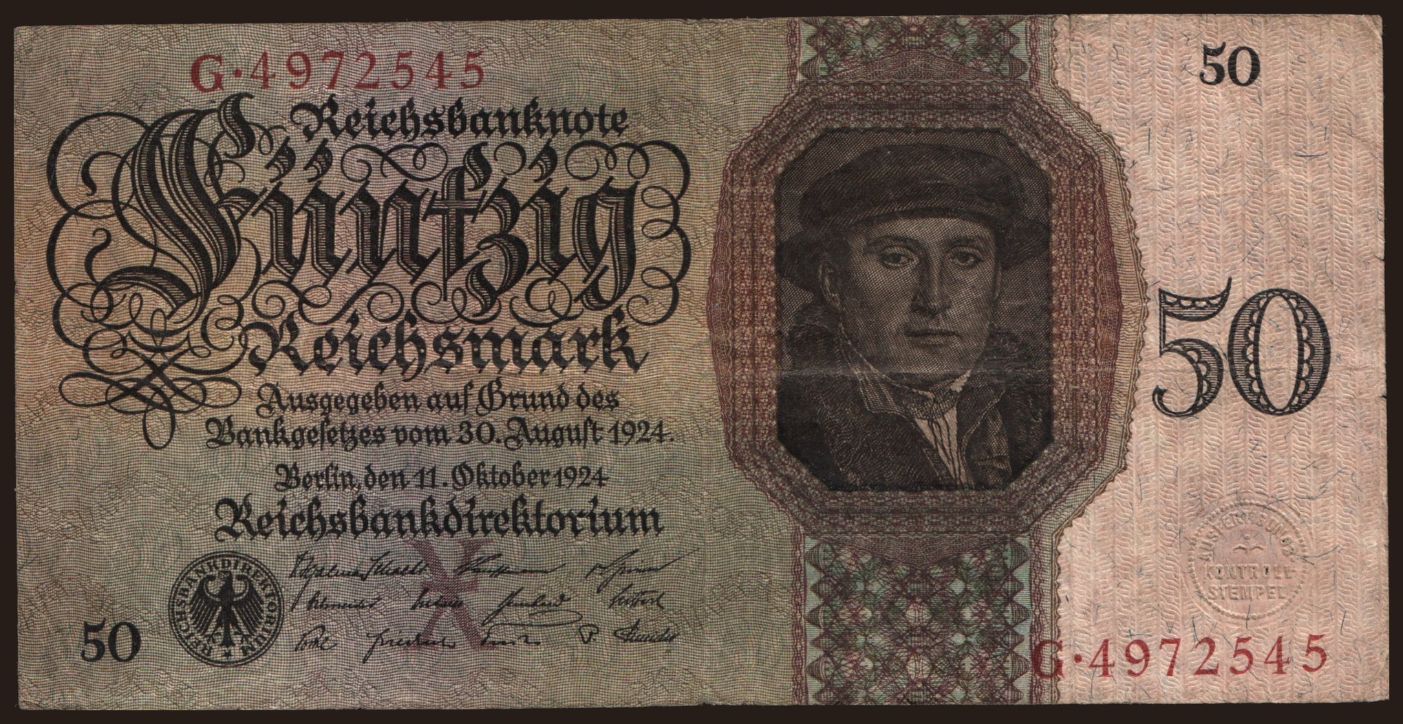50 Reichsmark, 1924, X/G