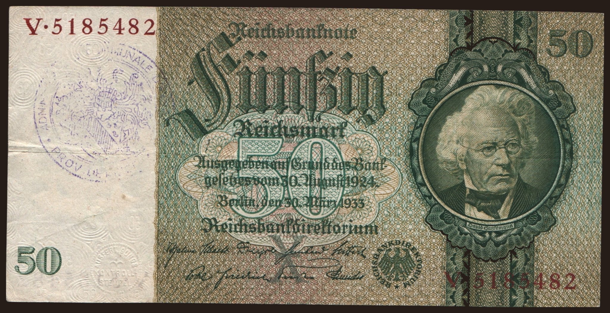 50 Reichsmark, 1933(44), Eynatten