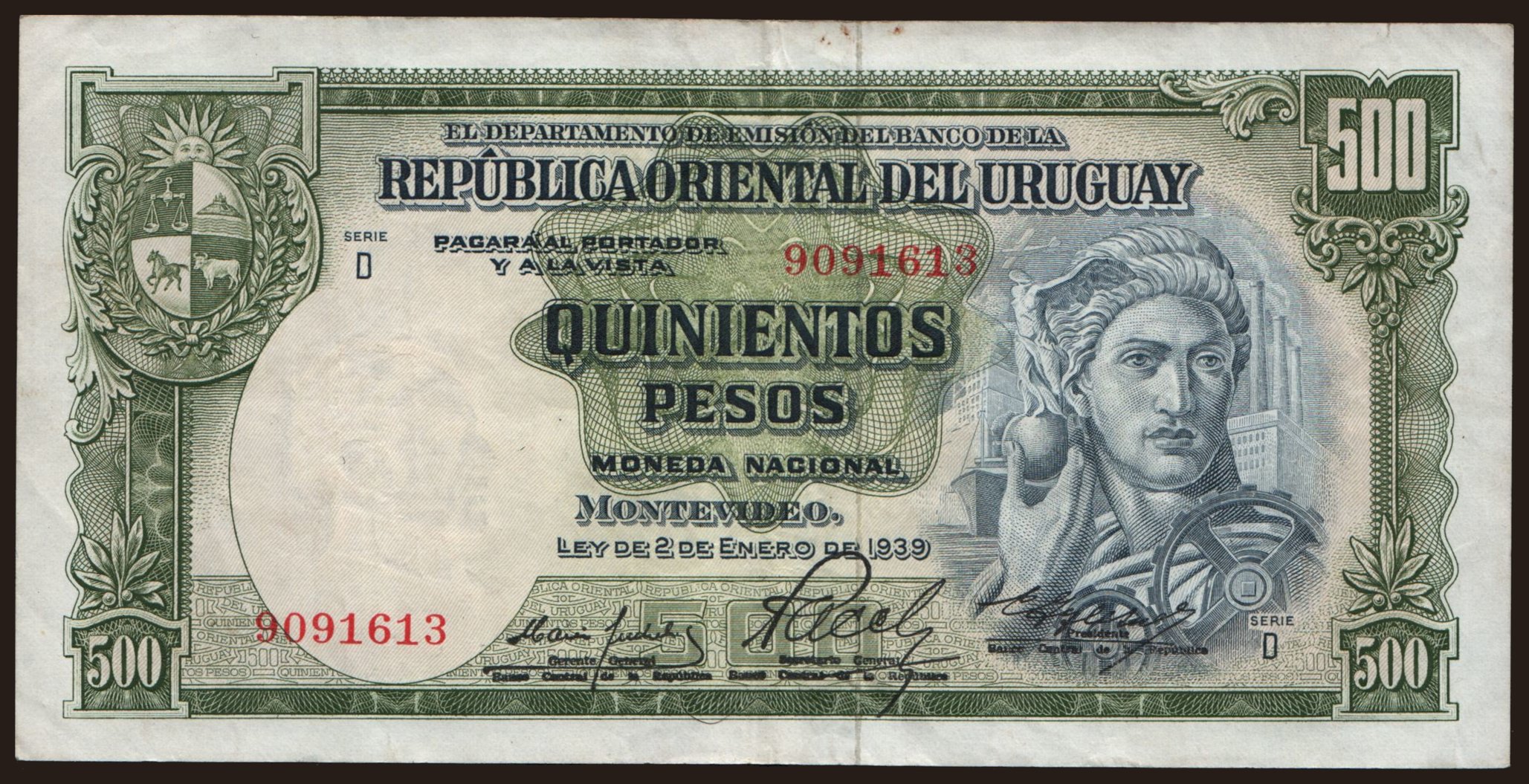 500 pesos, 1939