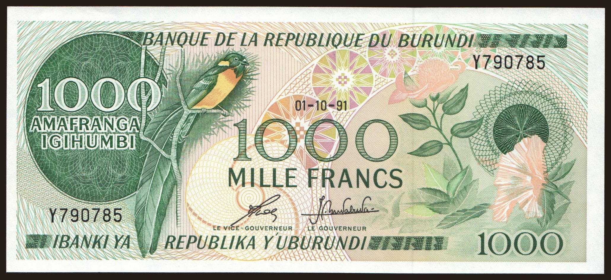 1000 francs, 1991