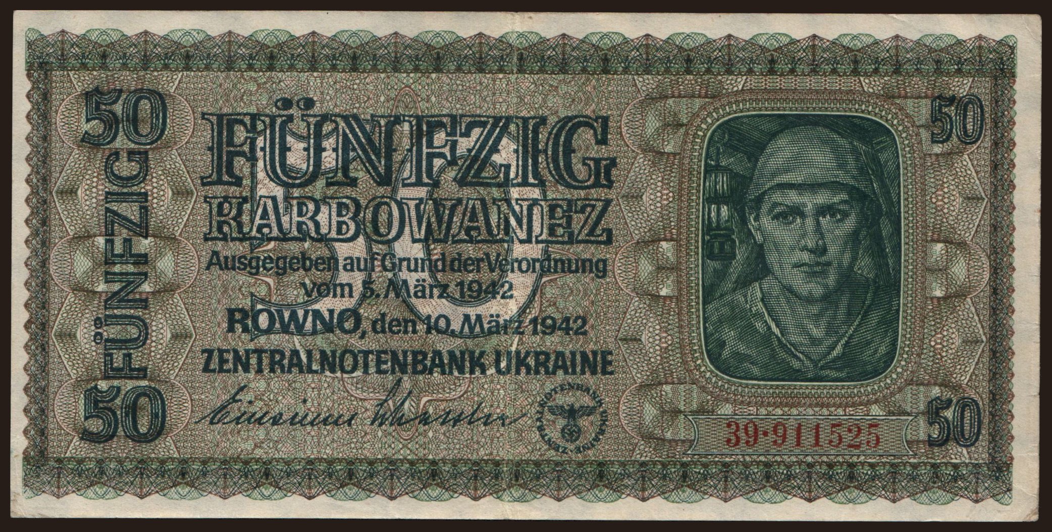 Rowno, 50 Karbowanez, 1942