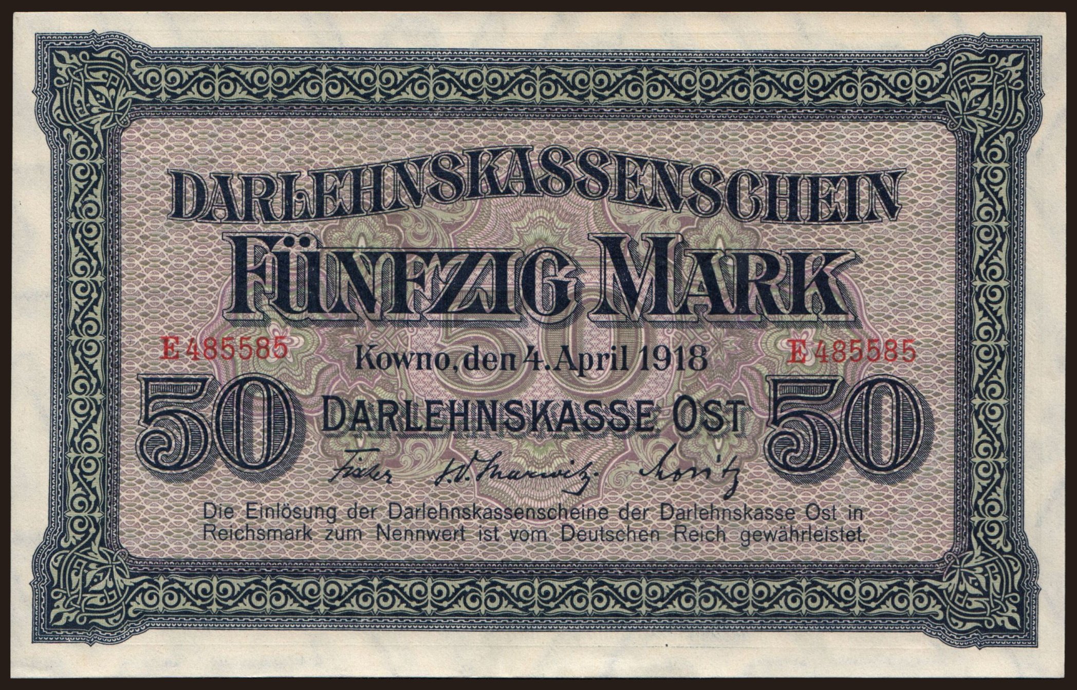 Kowno, 50 Mark, 1918