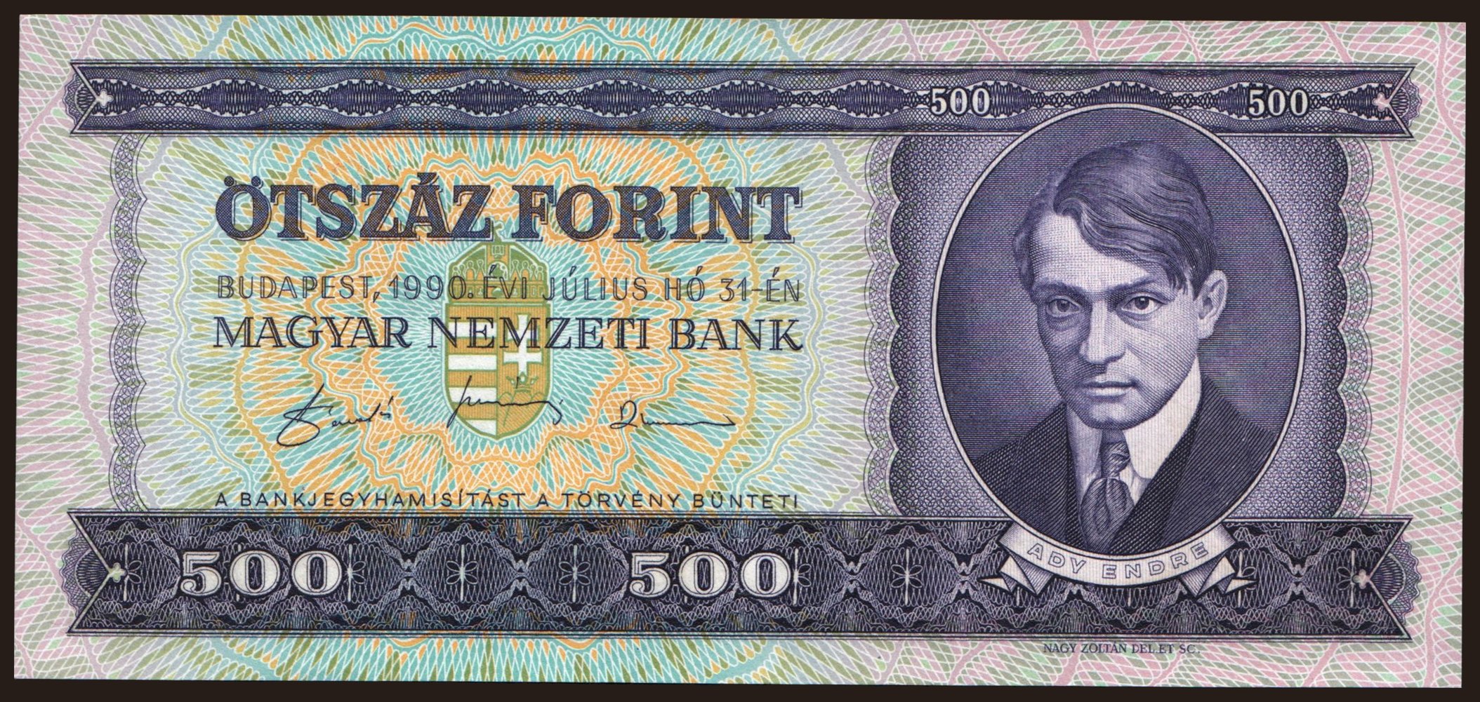 500 forint, 1990