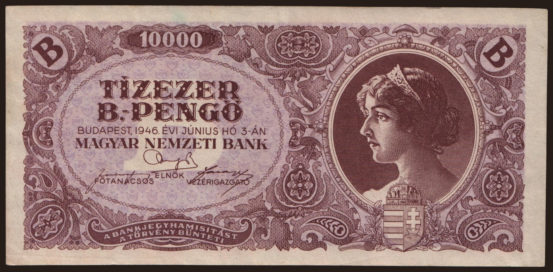 10.000 B-pengő, 1946