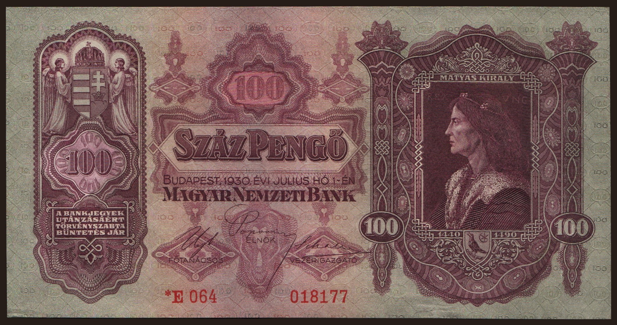 100 pengő, 1930(44)