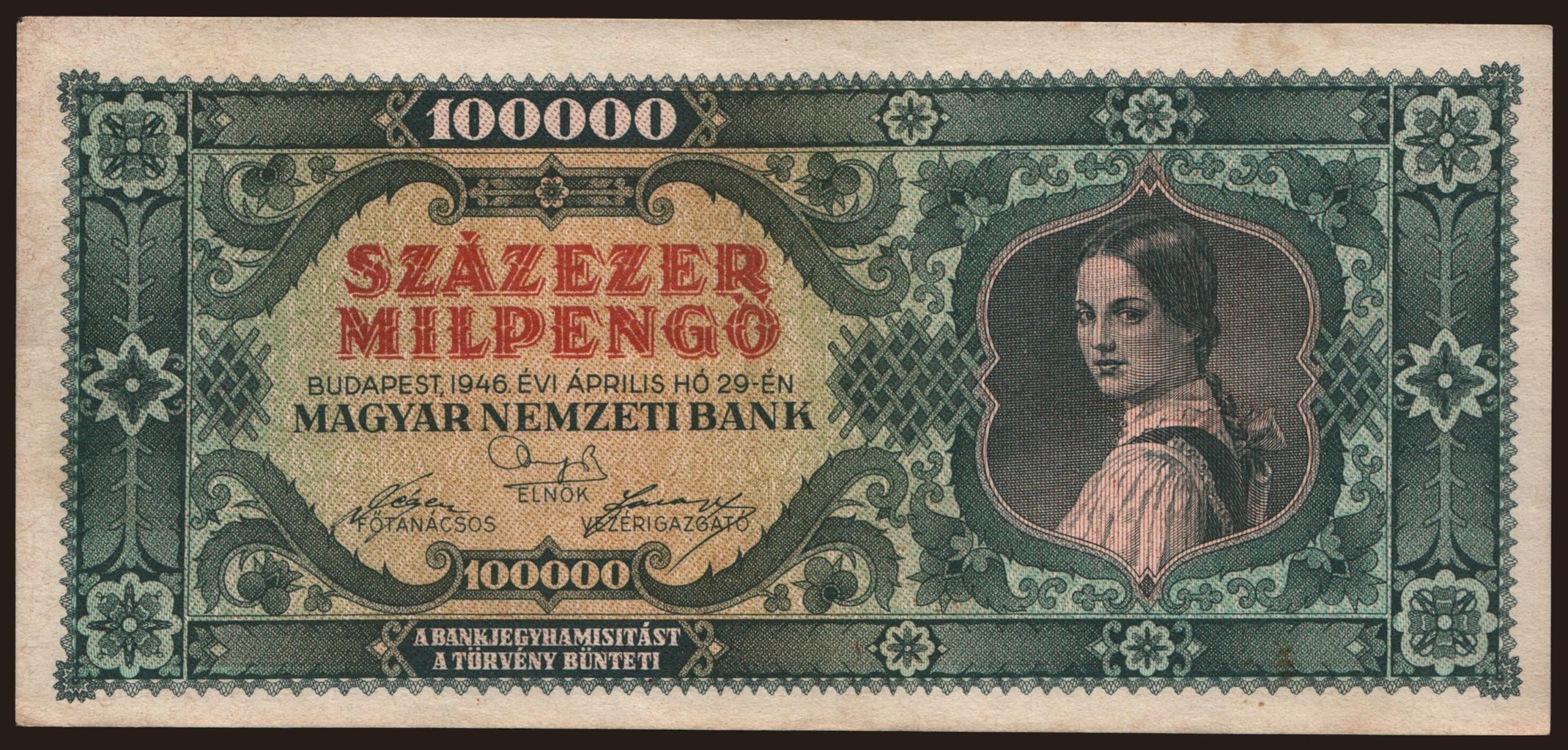 100.000 milpengő, 1946