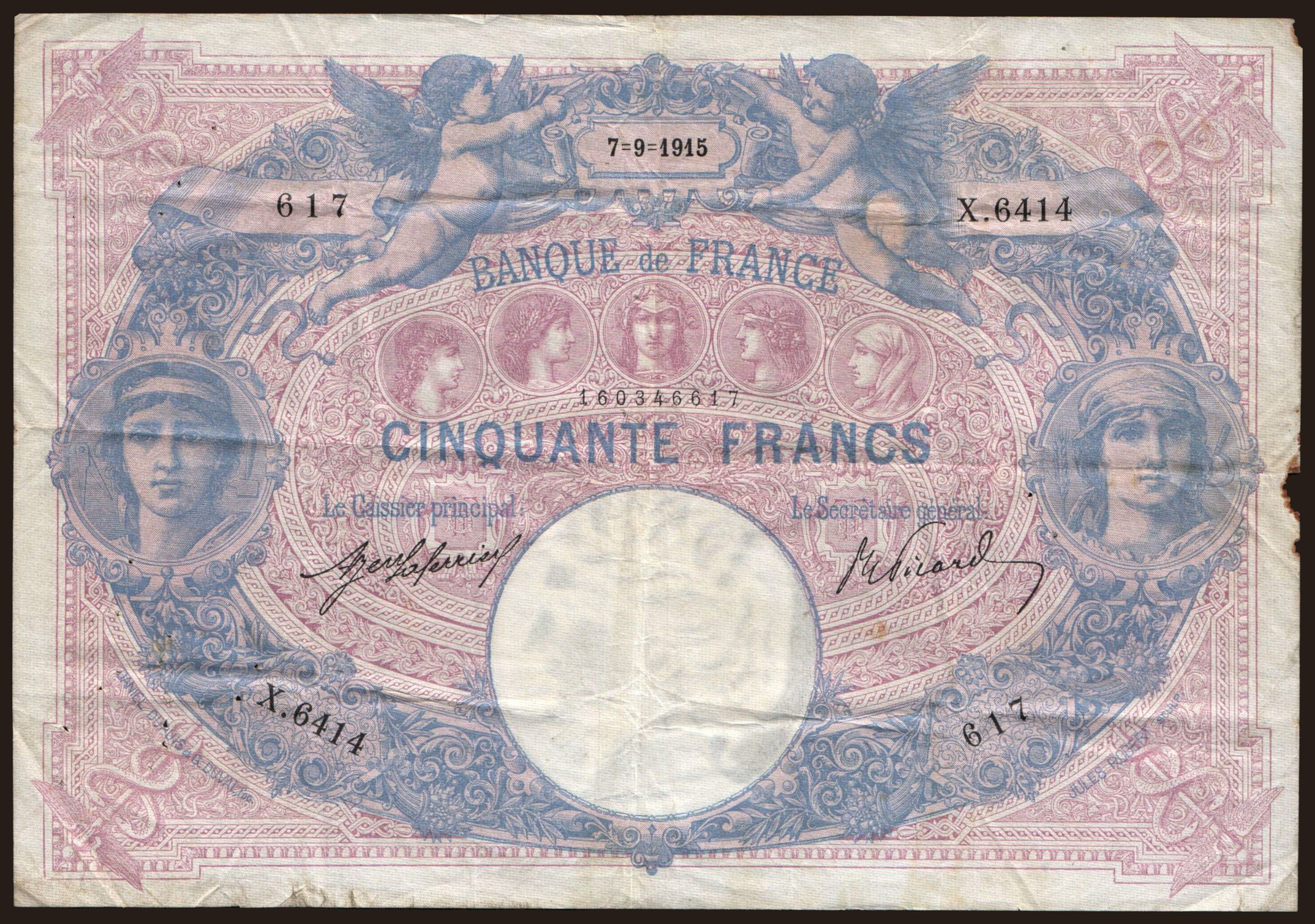 50 francs, 1915