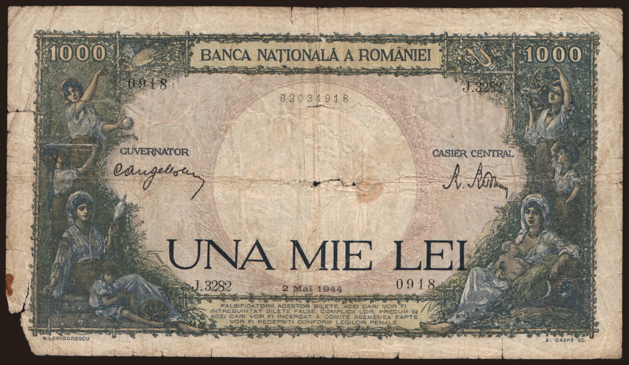 1000 lei, 1944