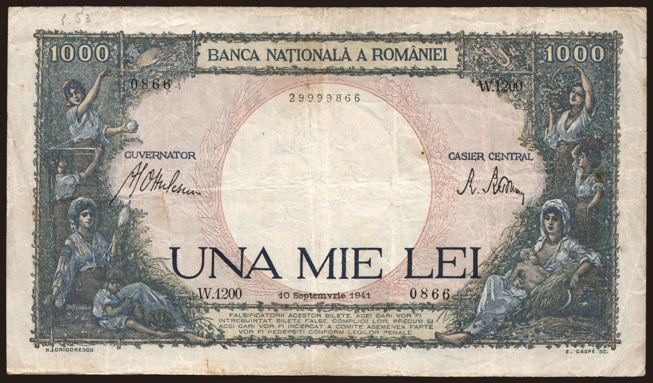 1000 lei, 1941