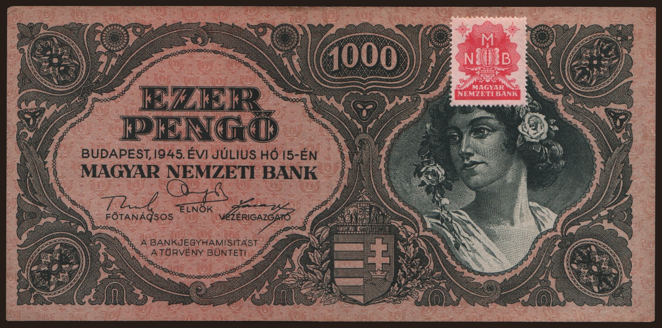 1000 pengő, 1945