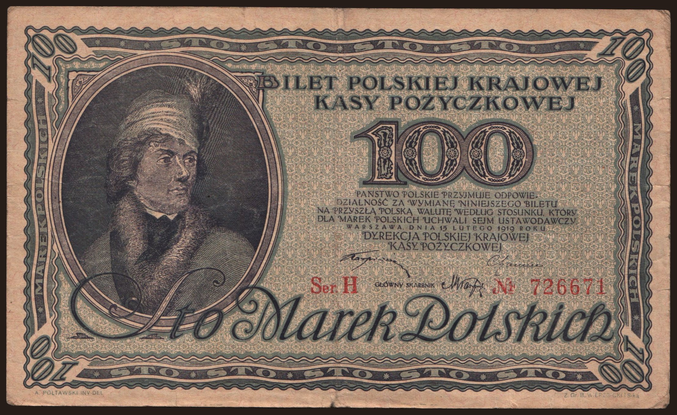100 marek, 1919