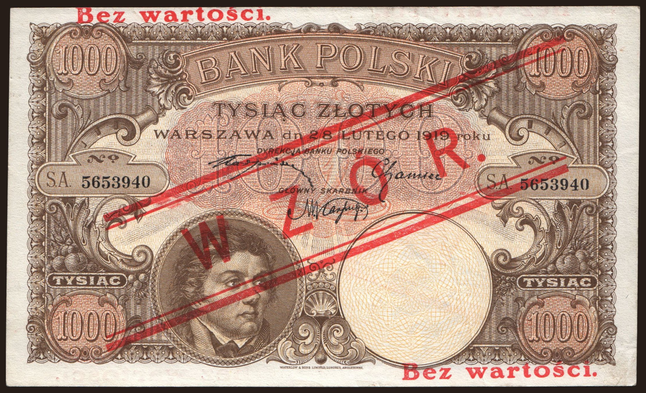 1000 zlotych, 1919, WZOR