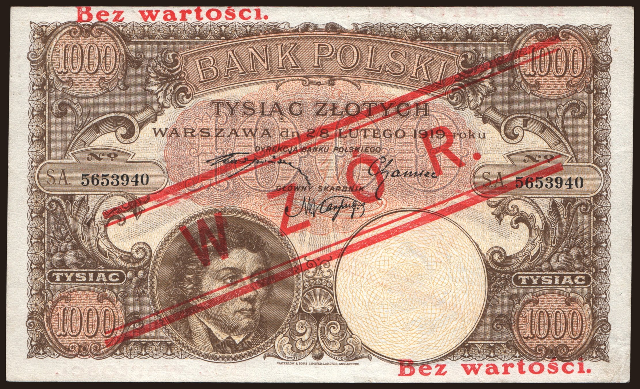 1000 zlotych, 1919, WZOR