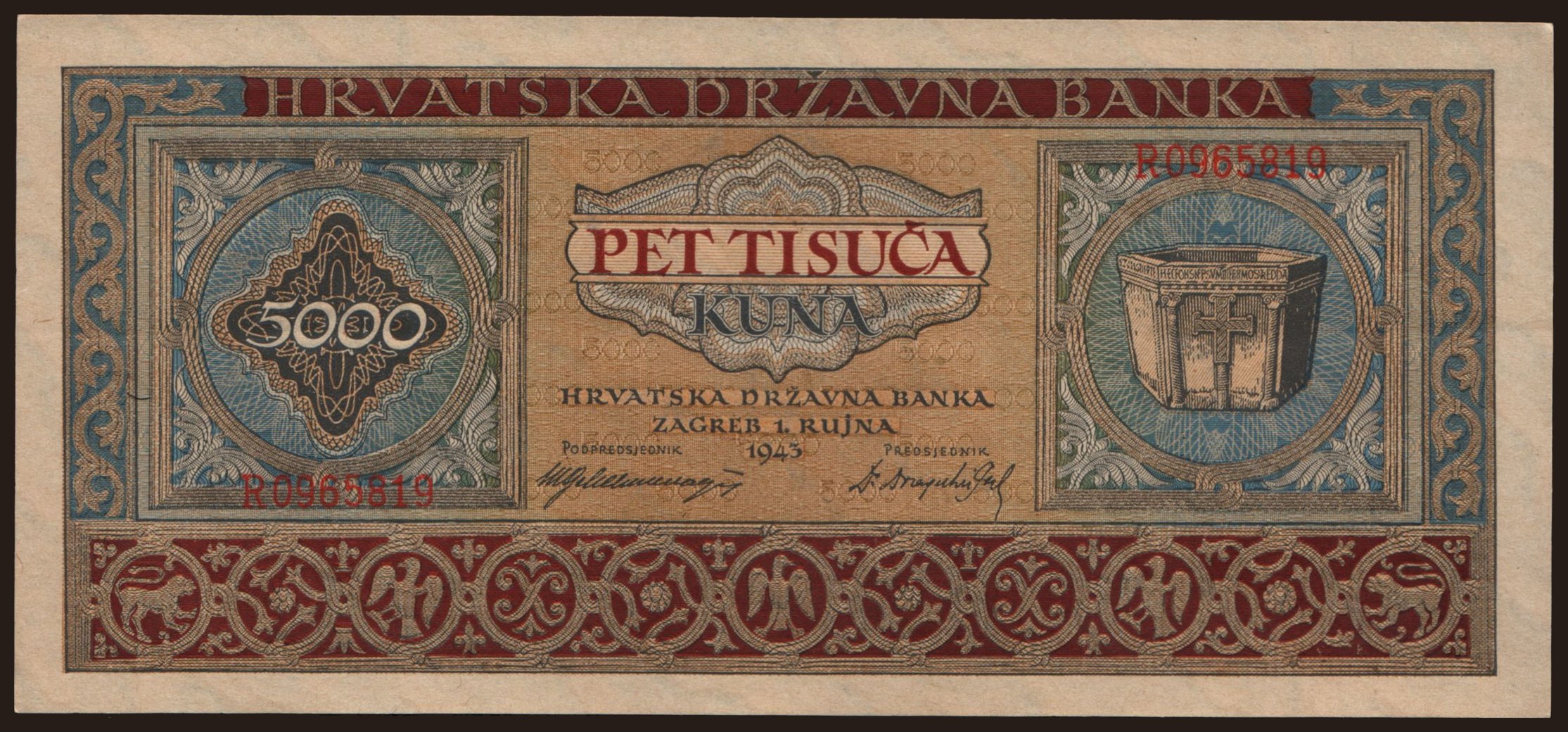 5000 kuna, 1943