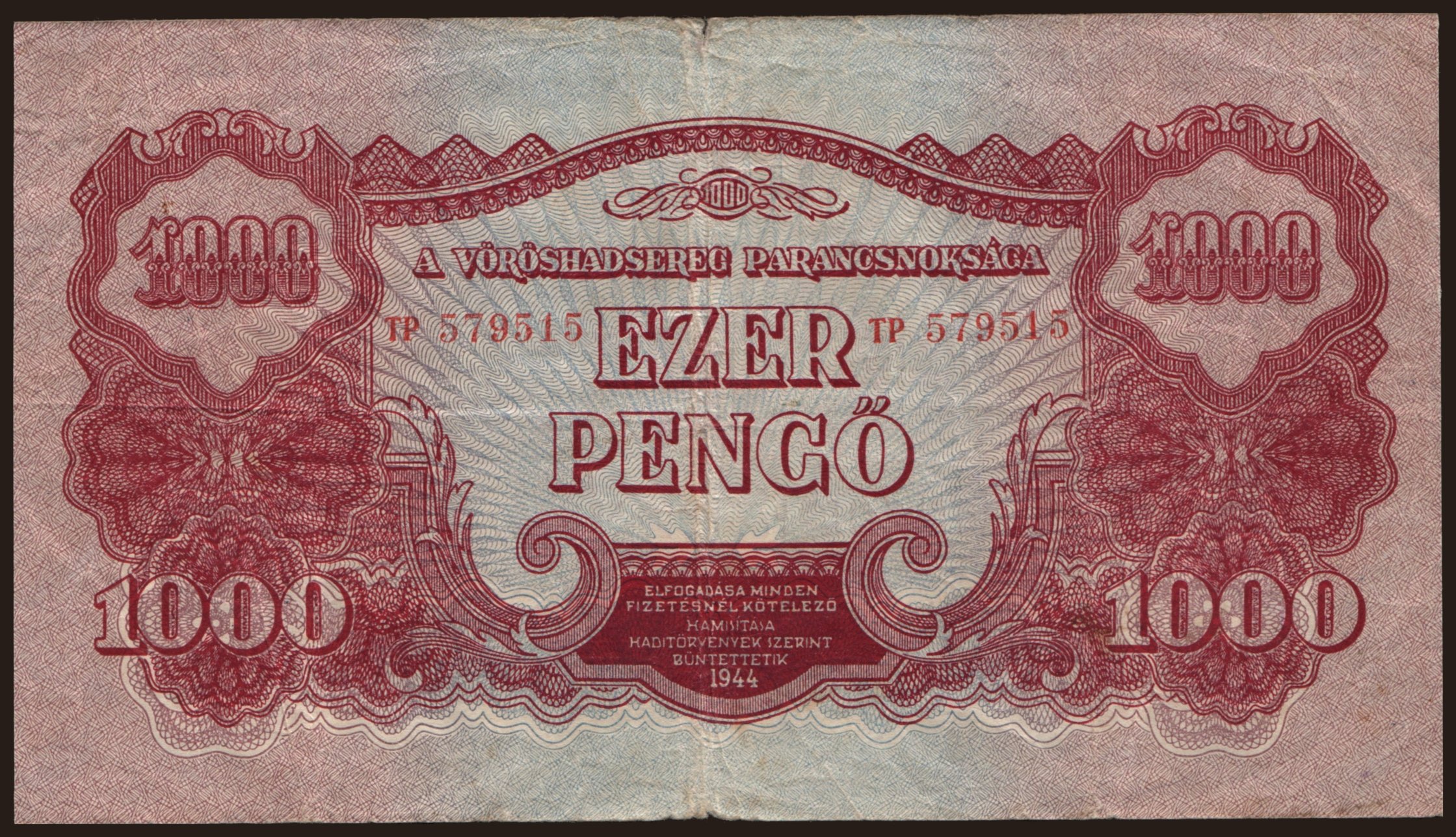 1000 pengő, 1944