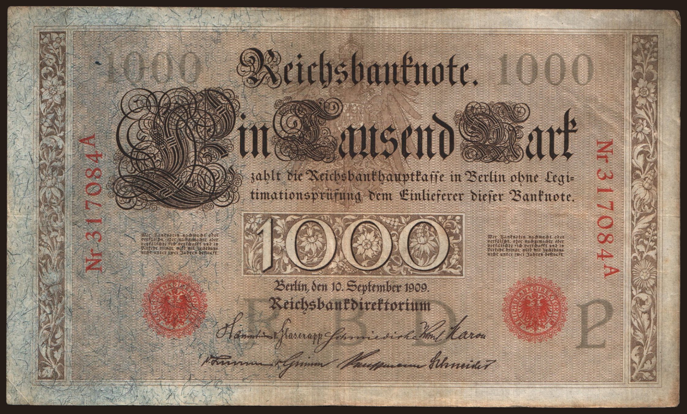 1000 Mark, 1909