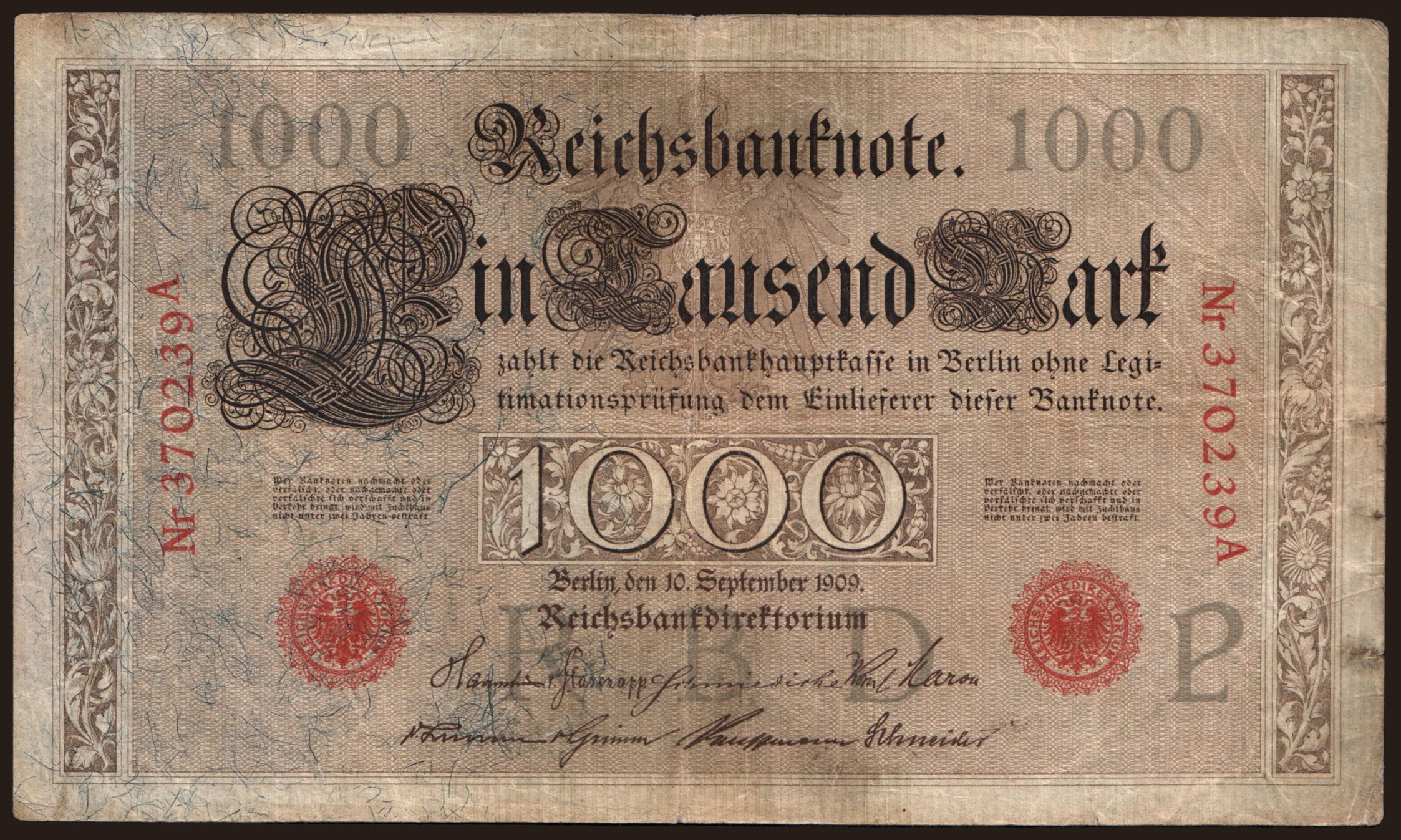 1000 Mark, 1909