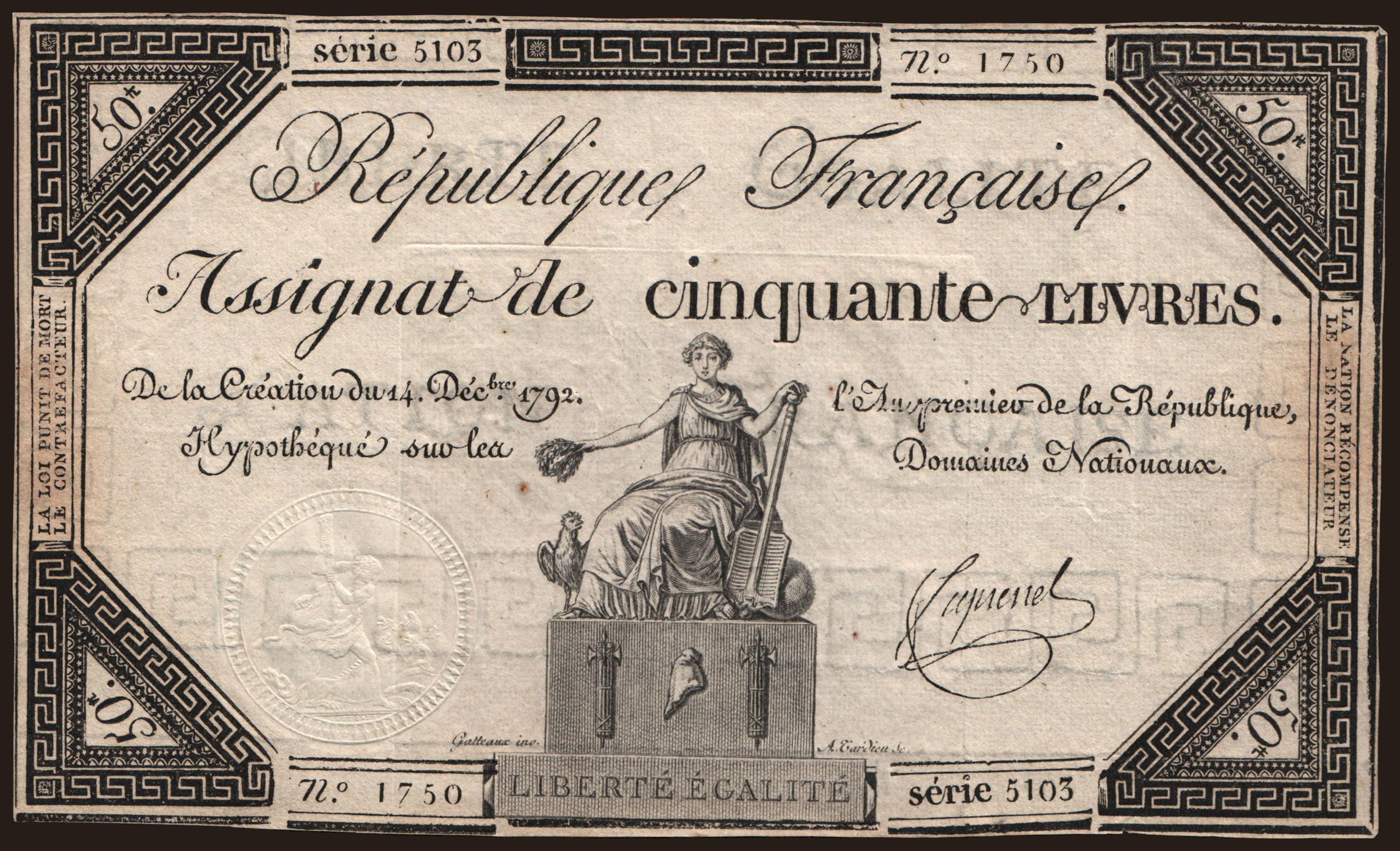 50 livres, 1792