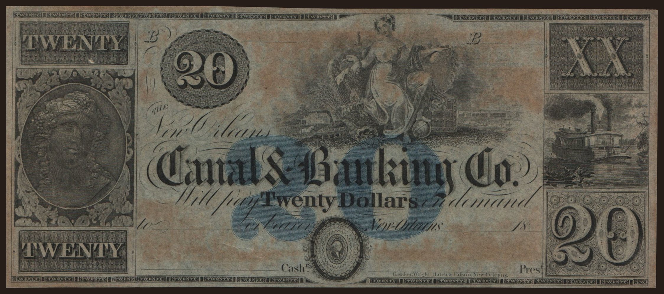 New Orleans/ Canal & Banking Co., 20 dollars, 18xx