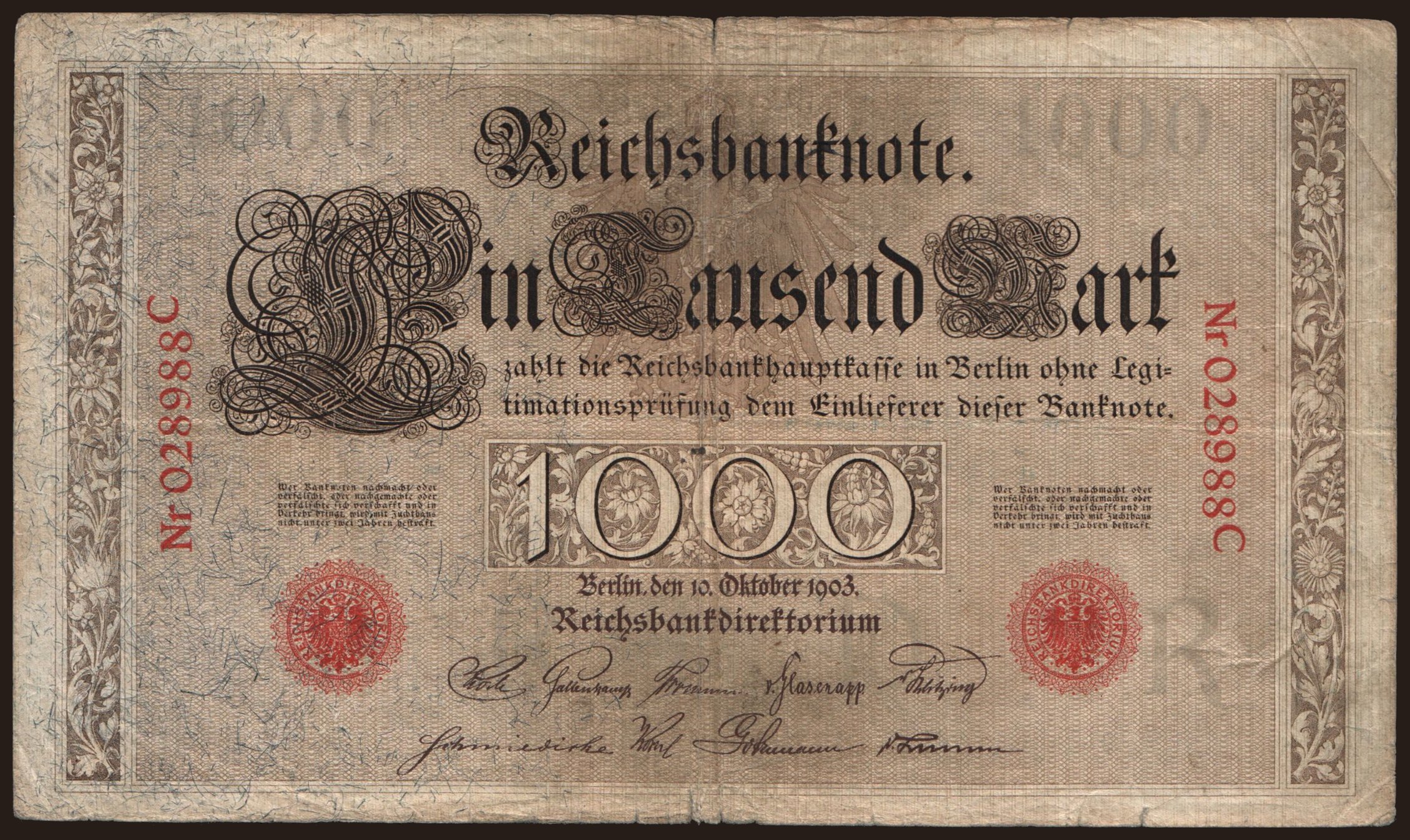 1000 Mark, 1903