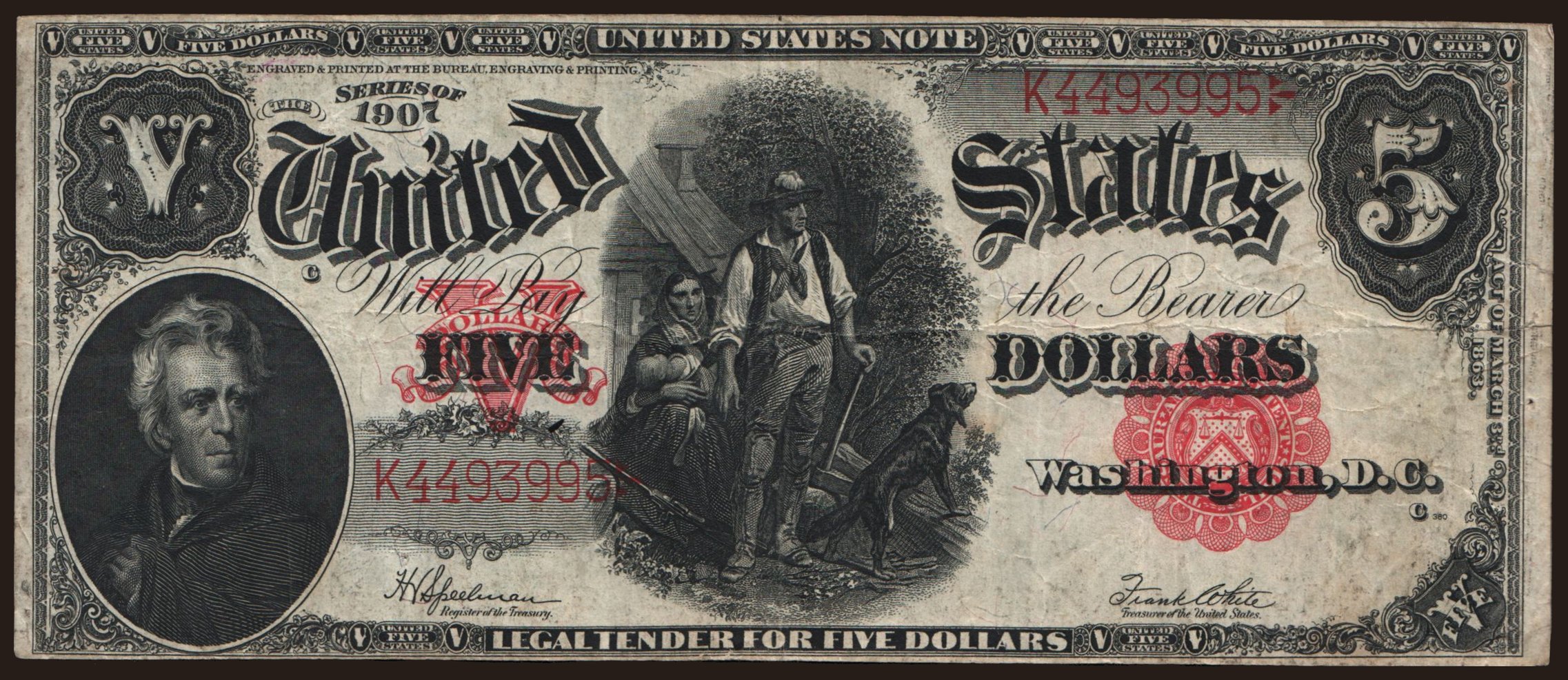 5 dollars, 1907