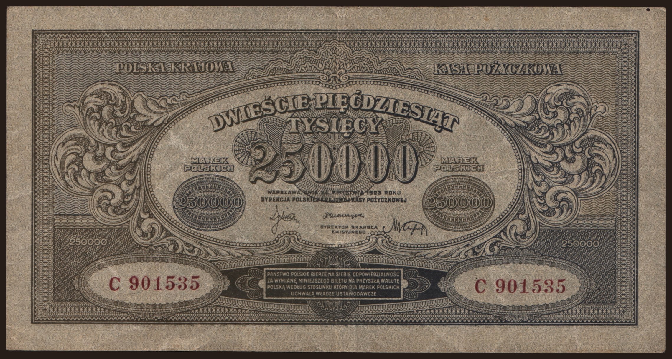 250.000 marek, 1923
