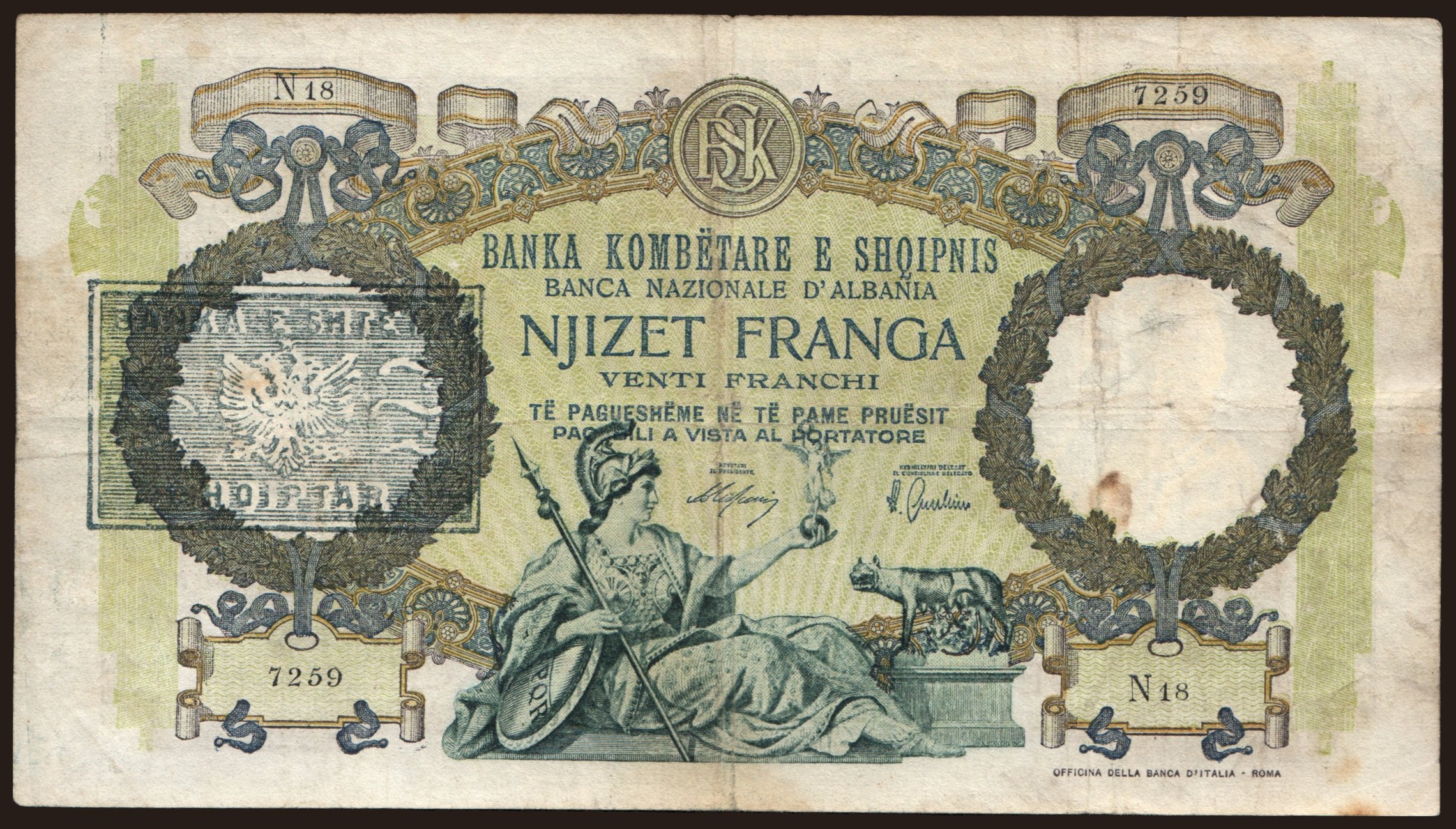 20 franga, 1939(45)