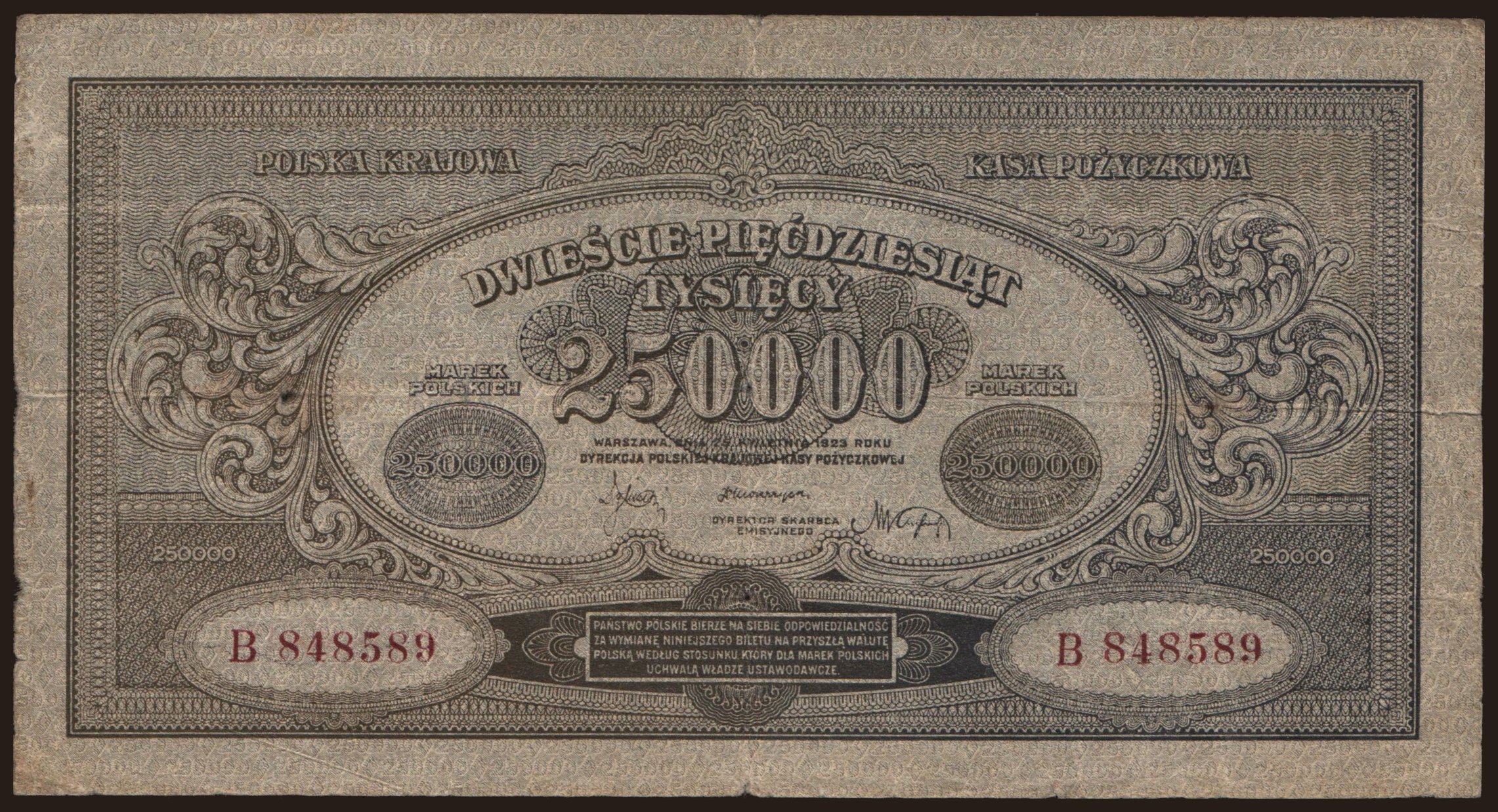250.000 marek, 1923