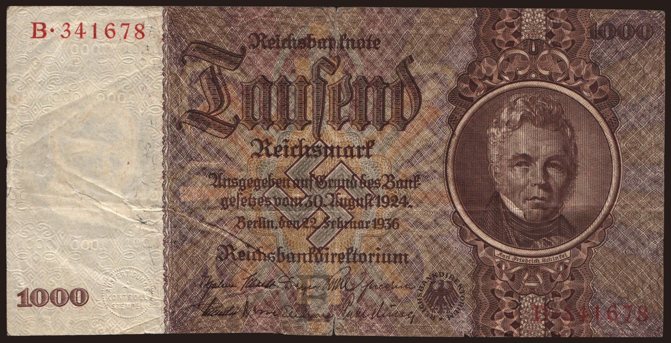 1000 Reichsmark, 1936, E/B