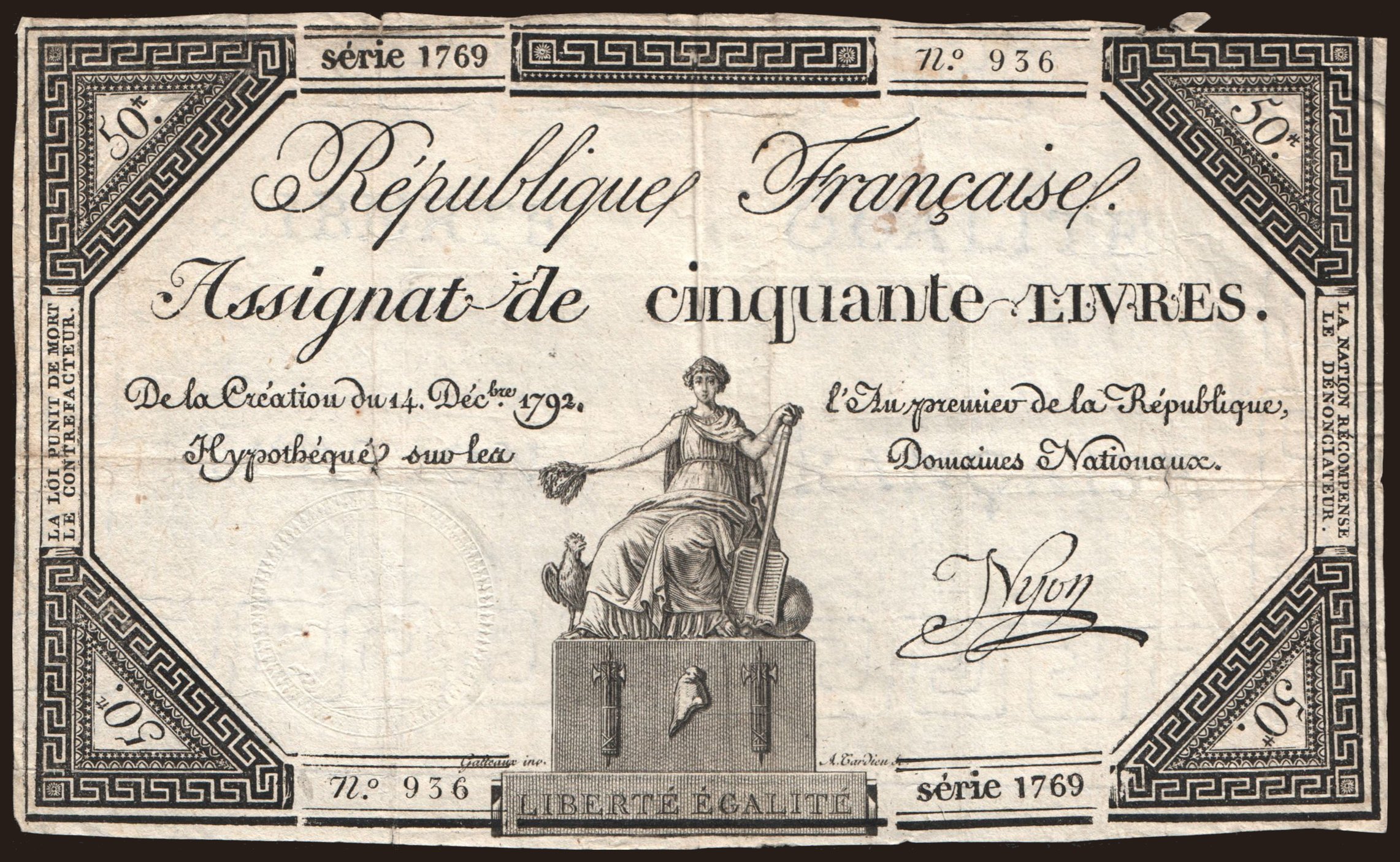 50 livres, 1792