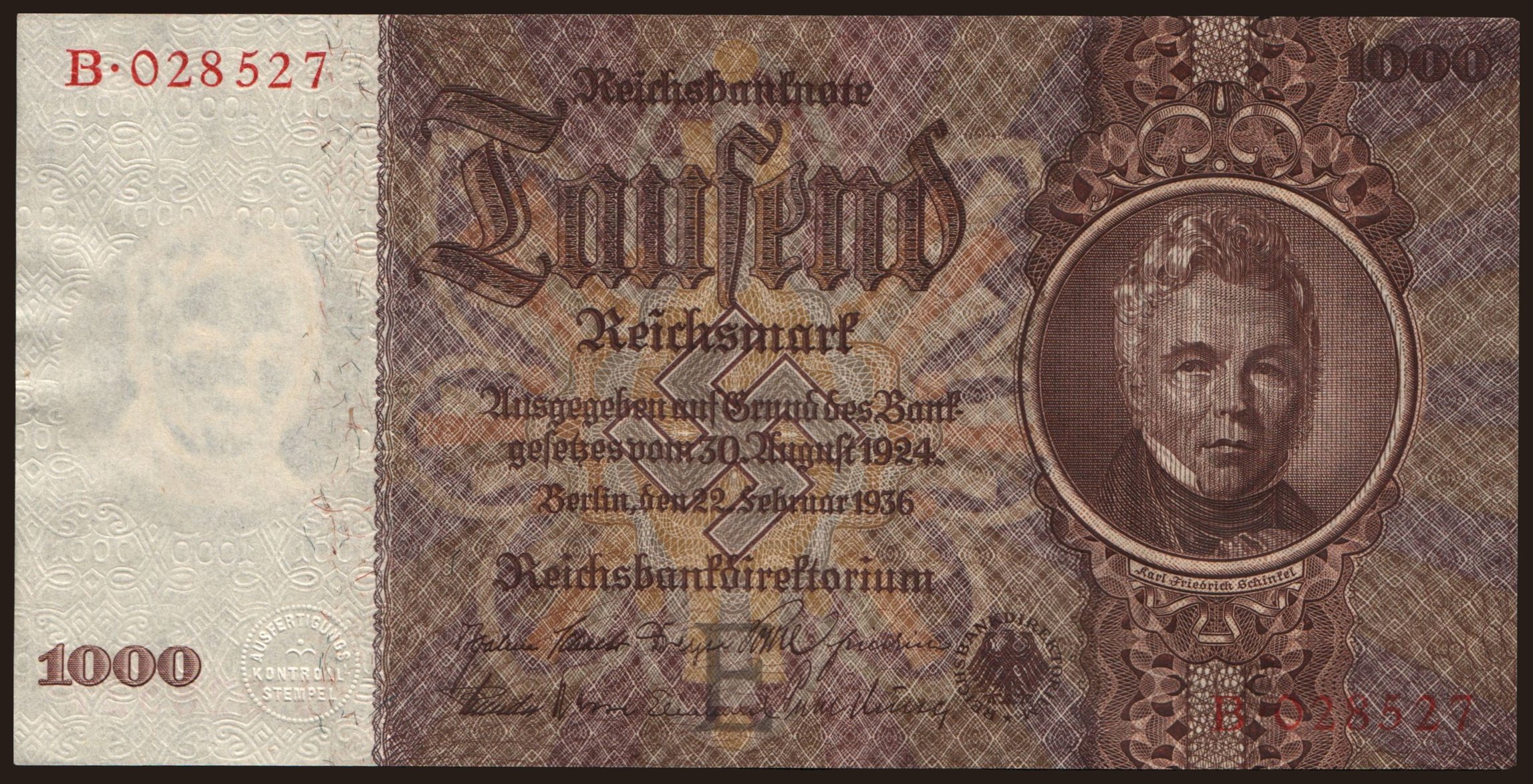 1000 Reichsmark, 1936, E/B