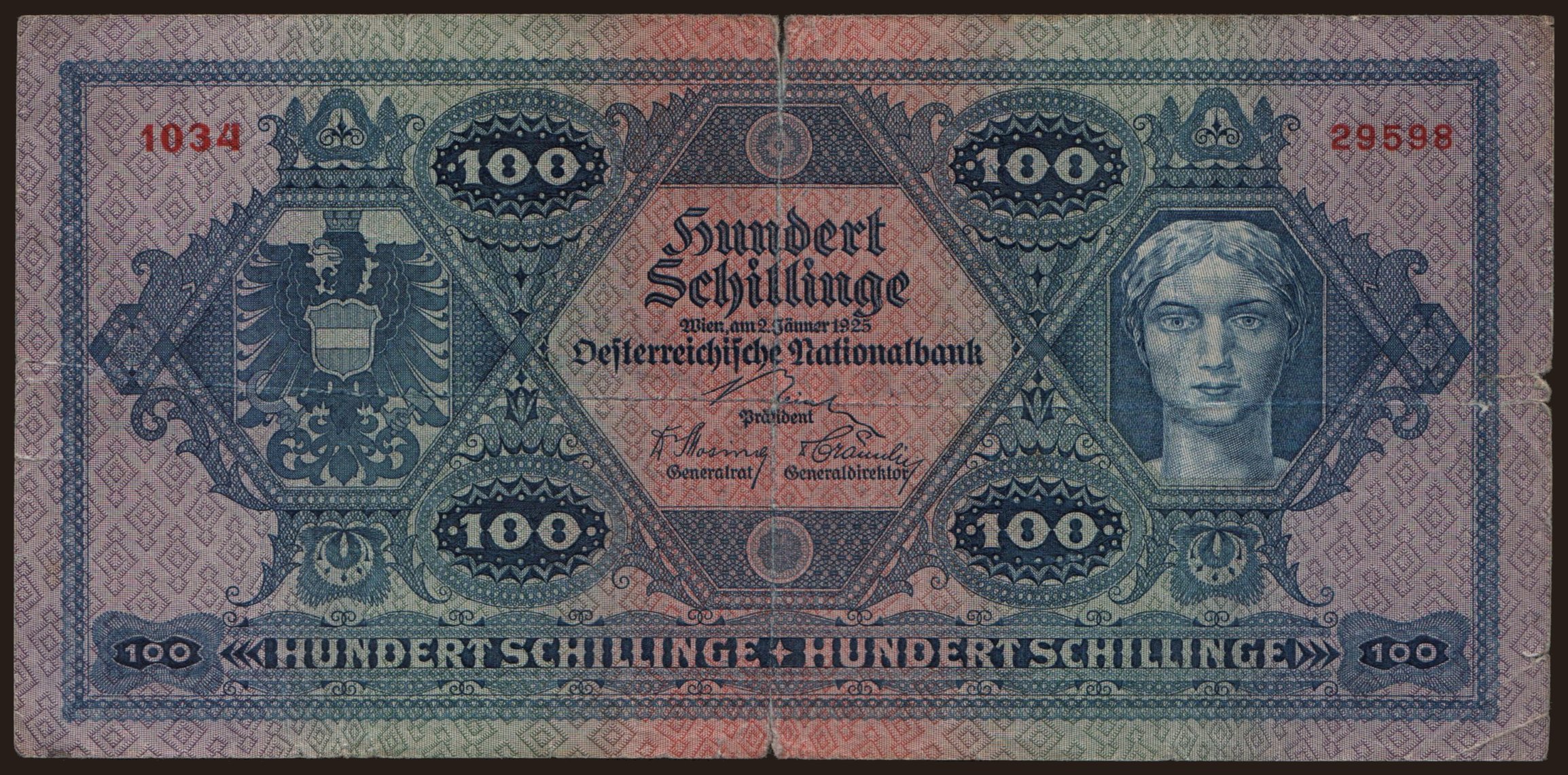 100 Schilling, 1925