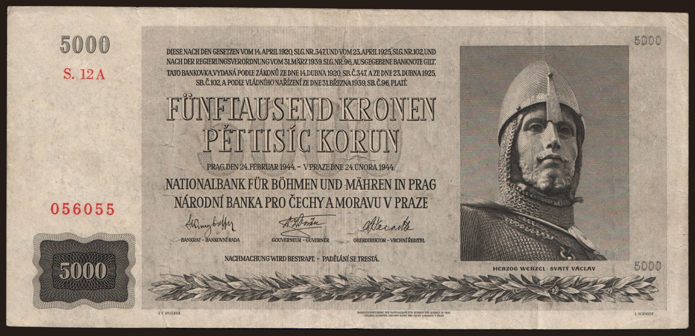 5000 korun, 1944