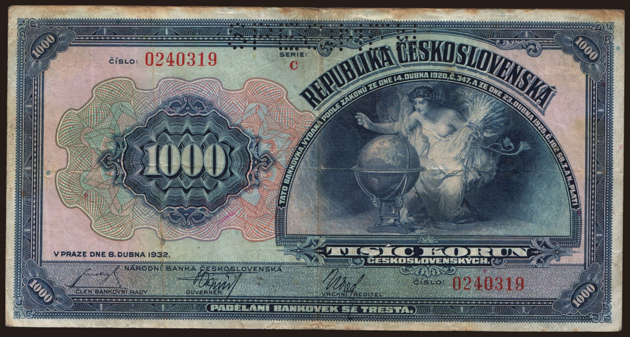 1000 korun, 1932