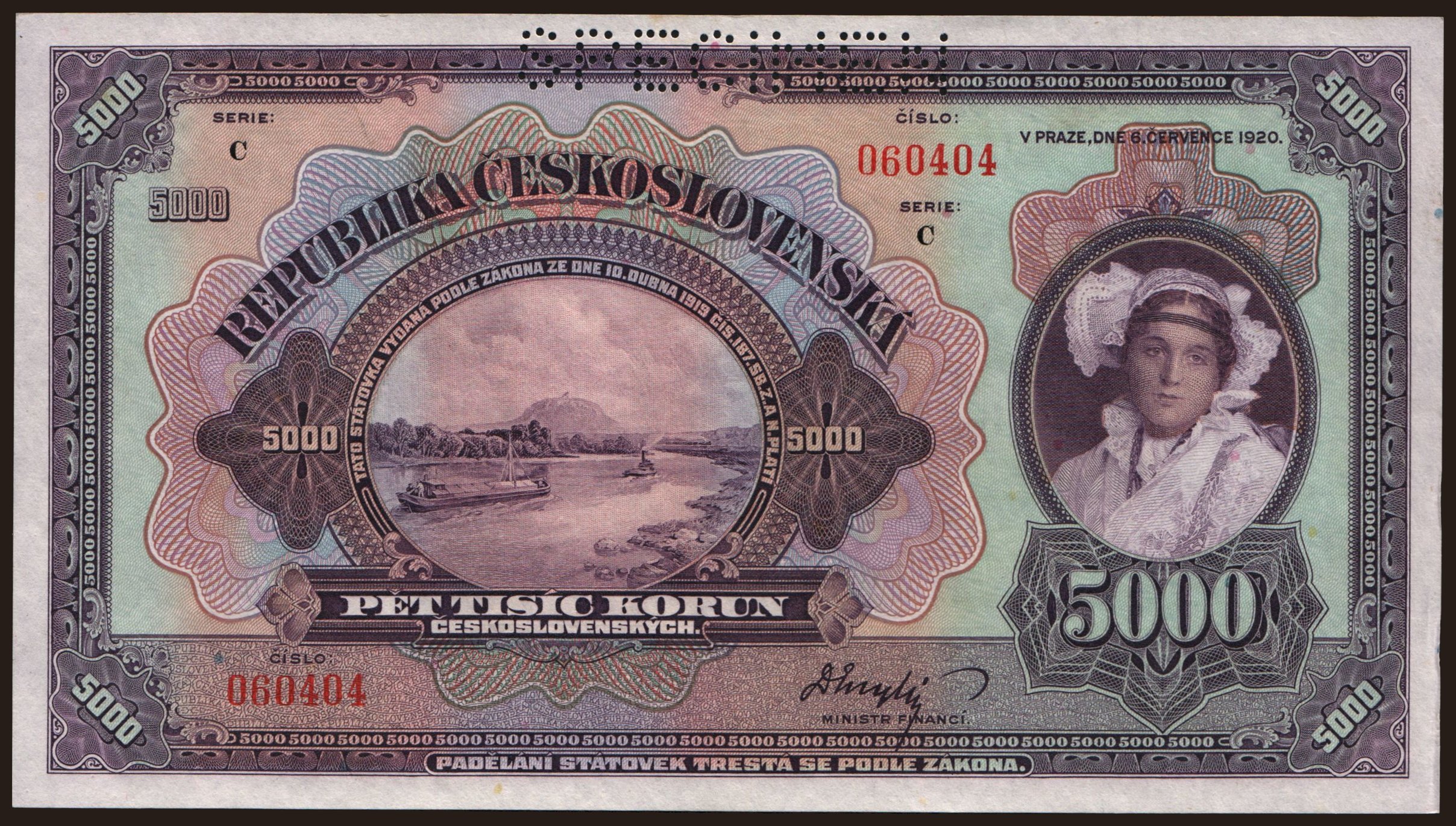 5000 korun, 1920