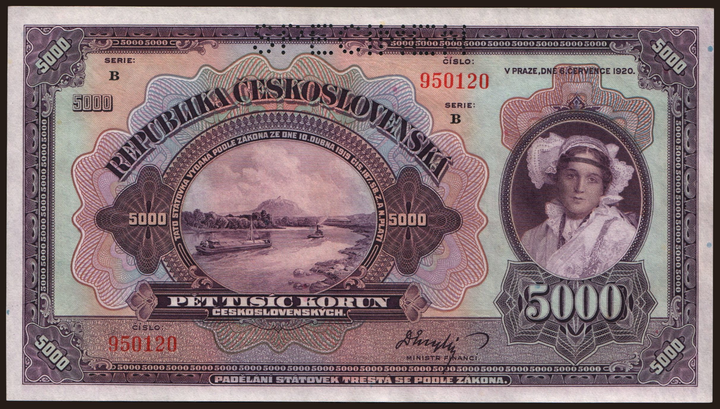 5000 korun, 1920