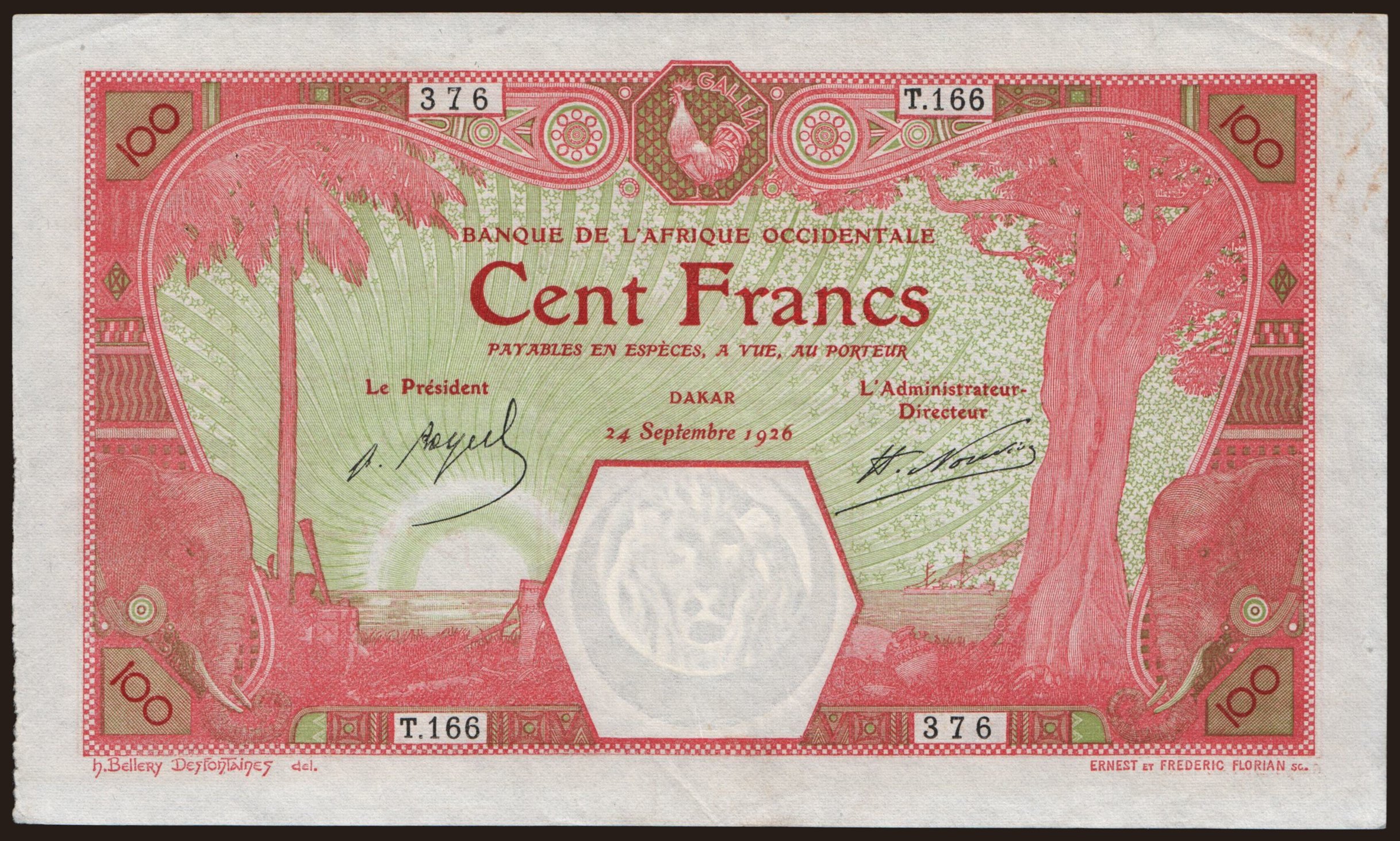 100 francs, 1926