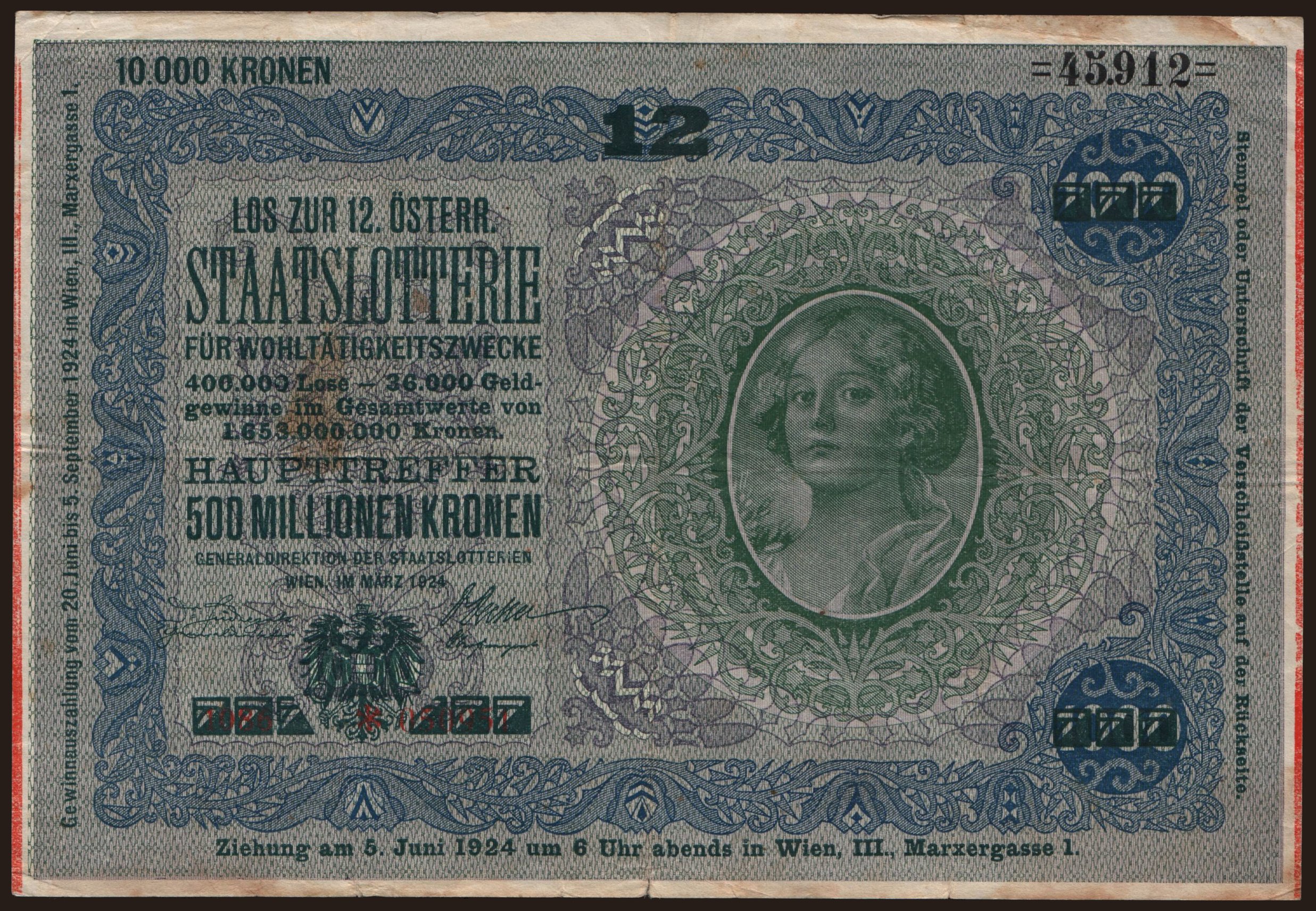 Donaustaat, 1000 Kronen, 1923