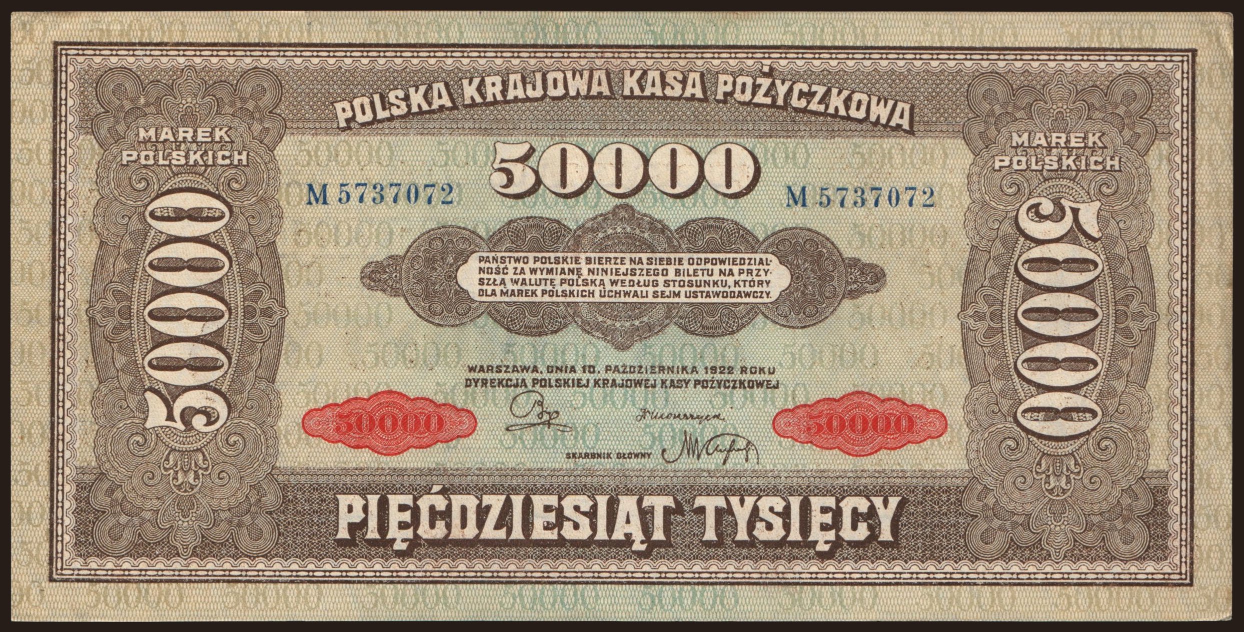 50.000 marek, 1922