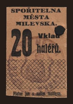 Milevsko, 20 haléřů, 1914