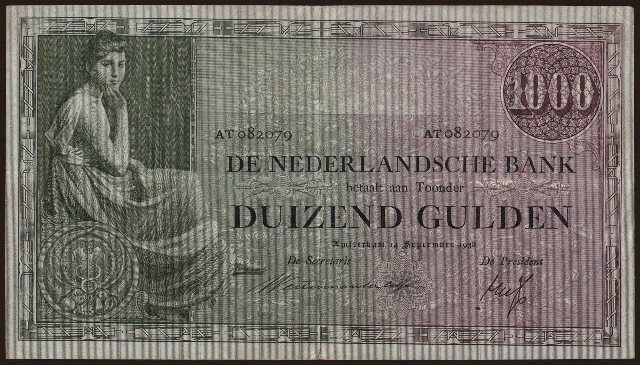 1000 gulden, 1938