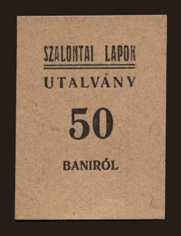 Szalontai Lapok, 50 bani, 1919?