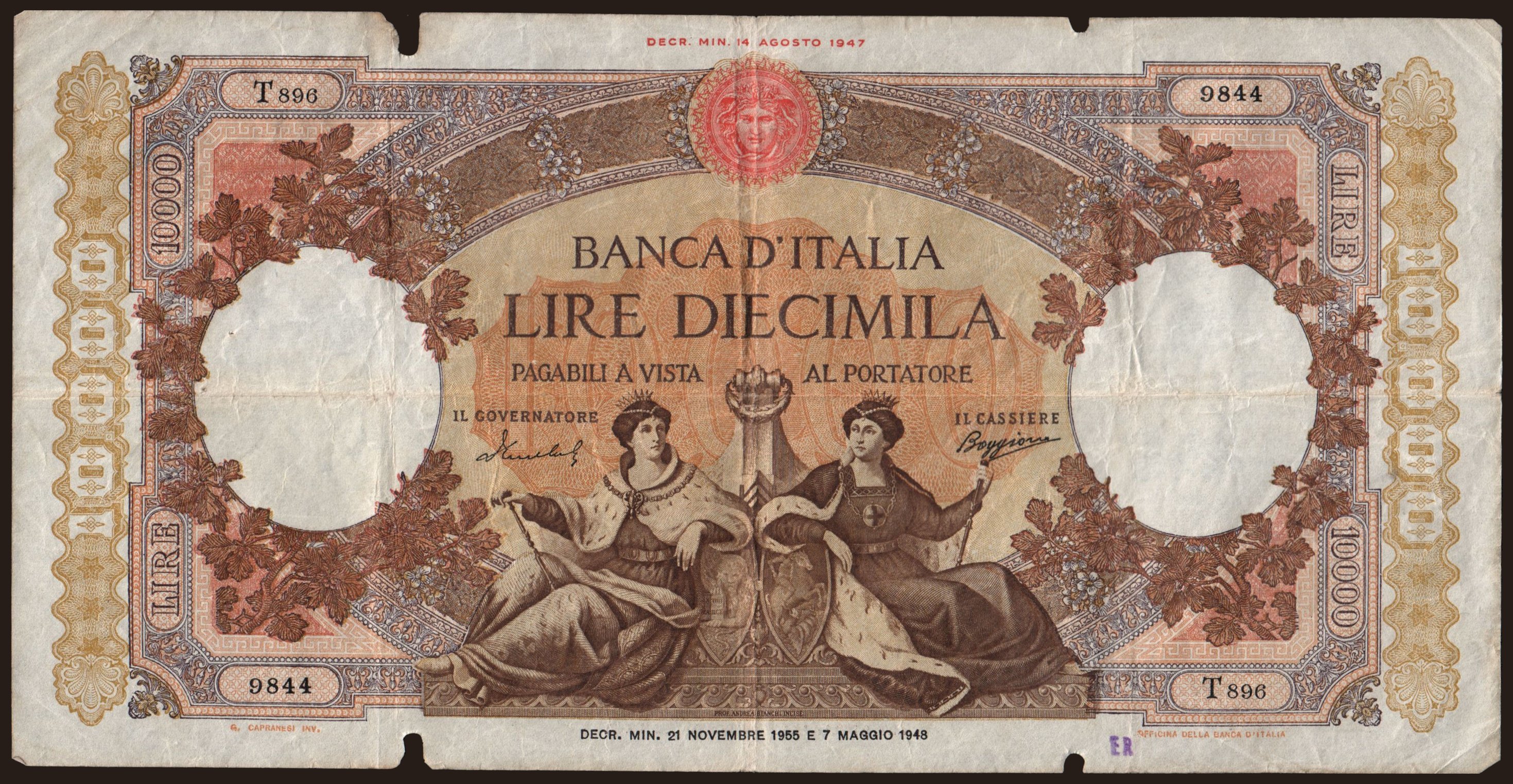 10.000 lire, 1955