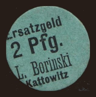 Kattowitz/ L. Borinski, 2 Pfennig, 192?