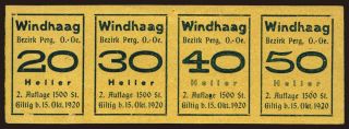 Windhaag bei Perg, 20, 30, 40, 50 Heller, 1920